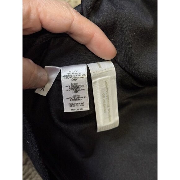 Ann Taylor LOFT Black Sheath Dress Sleeveless Sequin Lined Wool Blend Size 6 - Picture 7 of 10